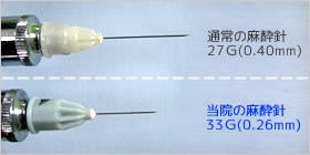 「超極細の針」を使用しています